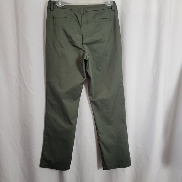 Lee Pants Dark Green Wrinkle Free sz 8 Short Women's Casual Business classic EUC - Picture 7 of 10